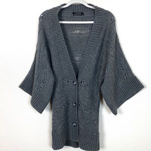 Club Monaco Gray Knit Cardigan Wide Sleeve Kimono